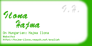 ilona hajma business card